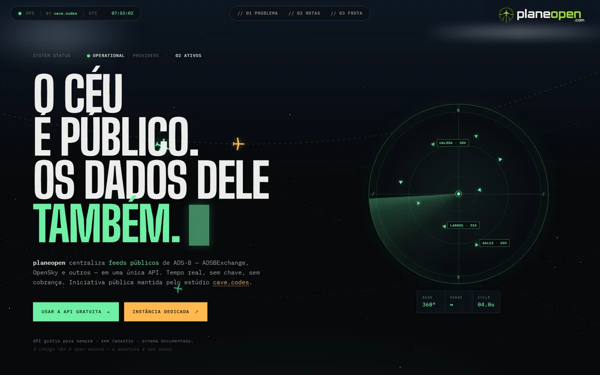 Tela do Planeopen